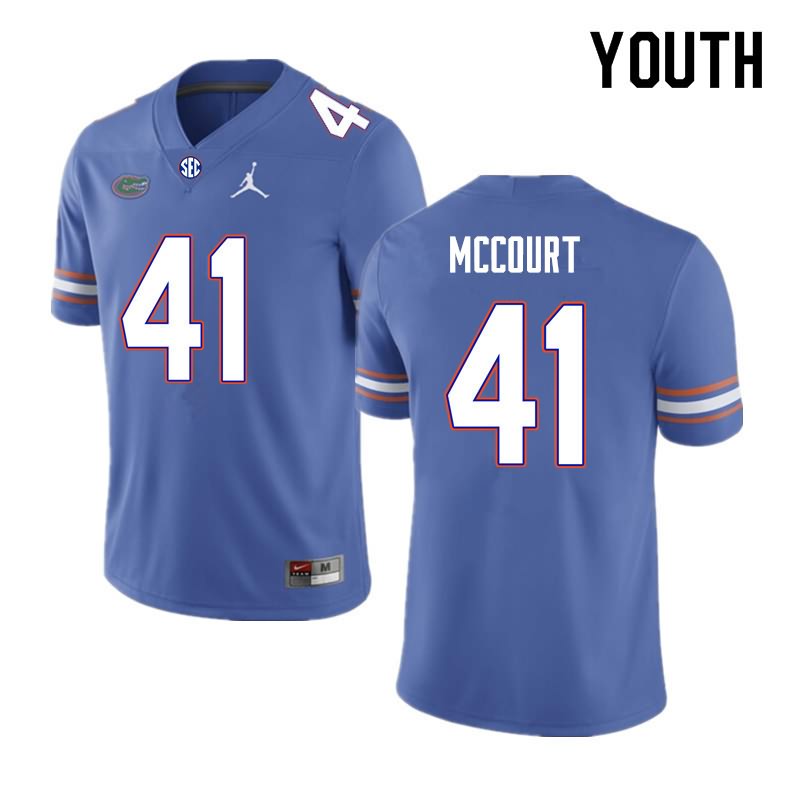 NCAA Florida Gators Alex McCourt Youth #41 Nike Royal Stitched Authentic College Football Jersey HIA6864TR
